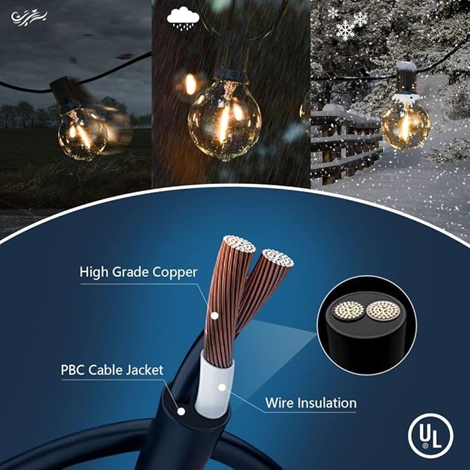 400FT Outdoor String Lights Waterproof/Connectable/Dimmable LED Shatterproof Bulbs,Patio Lights Outdoor Lighting | Lumora