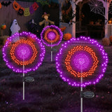4 Pack Solar Halloween Lights Outdoor, 720 LED Orange & Purple Solar Firework Lights with 8 Lighting Modes | Lumora