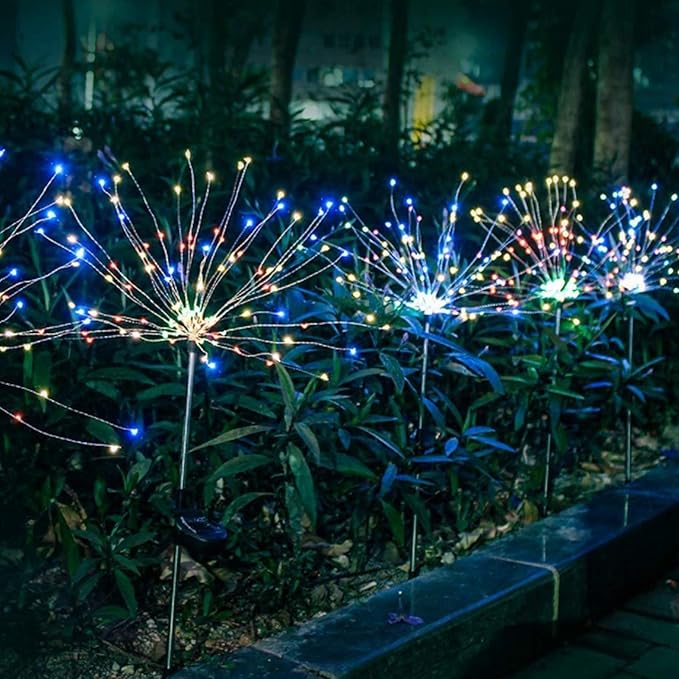 105LED Solar Fireworks Lights 2Pcs IP44 Waterproof Outdoor Lawn Path Garden Lamps - Long - Lasting Polysilicon | Lumora