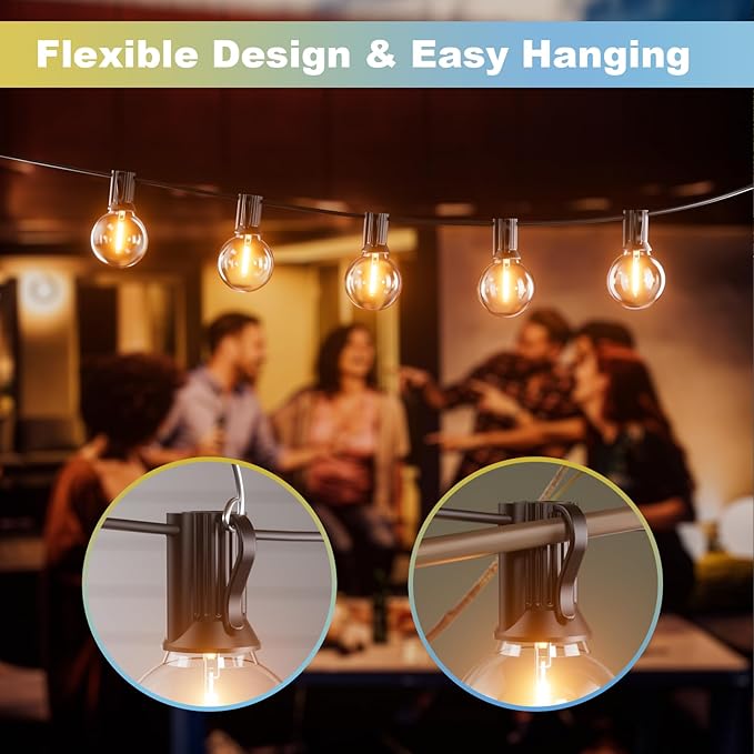 Bomcosy CA 25FT G40 LED Globe String Lights Black | Lumora