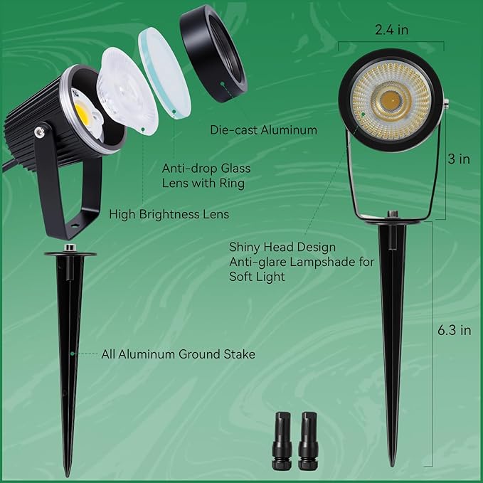 Low Voltage Landscape Spotlight, 12V LED Outdoor Spot Lights, Landscape Lighting Wired for Yard Path Garden Tree | Lumora