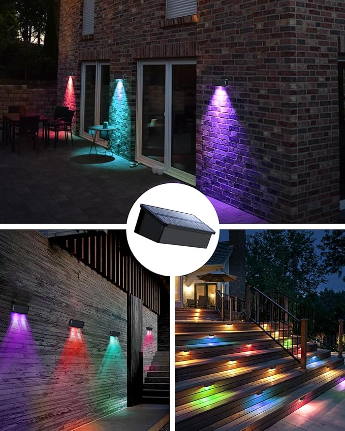 Fence Lights Solar Powered Outdoor Waterproof 3 Sided Wall LED Landscaping for Yard, Deck, Patio, Rail, Garage | Lumora