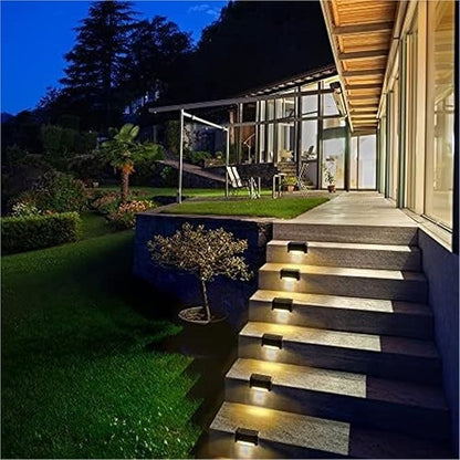 Solar Garden Lights Solar Deck Lights Outdoor Waterproof Led for Stairs Yard Patio Landscape Lighting(Brown)