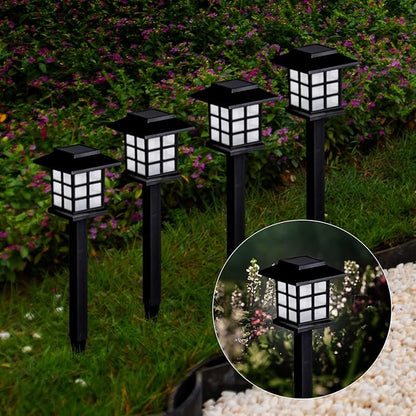 LAUREL CANYON 8 Pack Solar Pathway Lights, Outdoor Solar Landscape Lights, Walkway Lights with LED Light Bulbs for Garden, Path, Yard, Driveway Black
