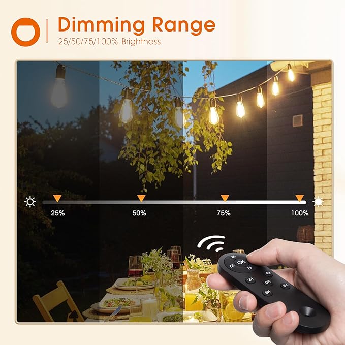 addlon Dimmer with 150 FT (3x50FT) Outdoor String Lights