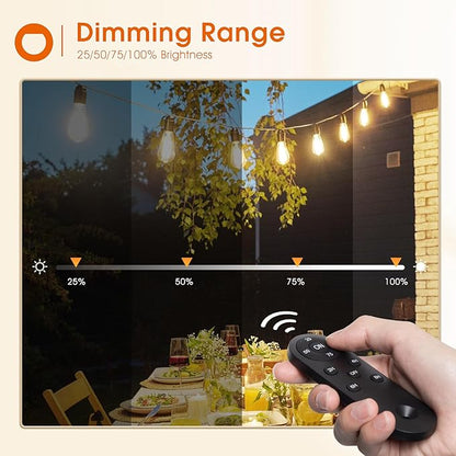 addlon Dimmer with 150 FT (3x50FT) Outdoor String Lights
