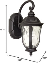 Craftmade Z6004-OBO Frances Outdoor Wall Mount Sconce Lighting, 60 Watts, Oiled Bronze (6"W x 14"H), 1-Light | Lumora
