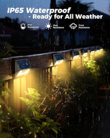 12 Pack Solar Fence Lights, Motion Sensor Deck & Wall Lights - Warm White LED, Wireless, Waterproof, Outdoor for | Lumora