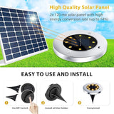12 Pack 8LED Solar Garden Lights Outdoor Waterproof Sidewalk Disk Bright In-Ground Landscape Lighting for Lawn | Lumora