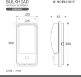 SINCELIGHT LED Bulkhead 20W with PIR Motion Sensor and Dusk to Dawn Photosensor, Dual Mode - Outdoor Wall Light | Lumora