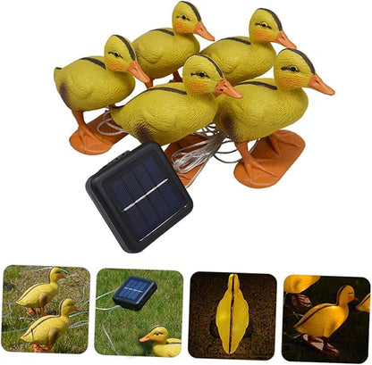 Lurrose Solar Powered LED Garden Duck Path Lights, 5-Set Outdoor Lawn Stake Lamps for Yard and Patio Decor, Waterproof Solar Lawn Lighting for Garden Pathway