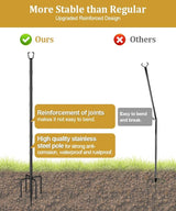 10FT String Light Poles for Outdoor Decor, Sturdy Light Pole with Fork, Adjustable Metal Posts for Outside Patio | Lumora