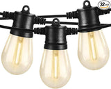 SUNTHIN Outdoor String Lights, 96FT Patio Lights with 32 LED Shatterproof Bulbs, Hanging for Outside, Garden | Lumora