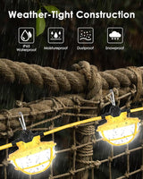100FT LED Construction String Lights - 3 Prong, 130W 16000LM Plug in Linkable String Work Lights, 5000K | Lumora