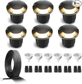 Gardenreet Brass Low Voltage Inground Lights Kit(6 Pack) with MR16 Bulb & 100Feet Wire & Connectors, 12V LED Well | Lumora