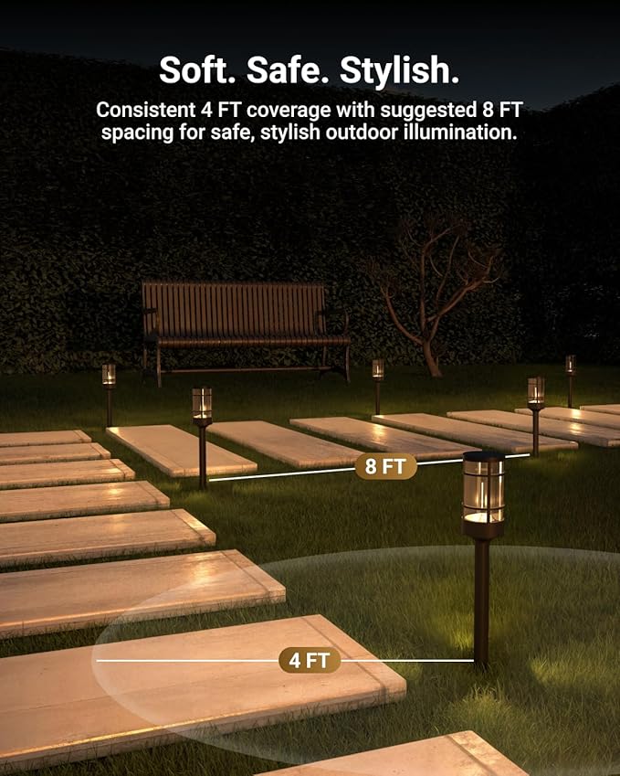 Sunco 6 Pack Low Voltage Garden Pathway Lights, LED Landscape Pathway Lighting, 1.5W, 50 LM, 3000K Warm White, Wet | Lumora