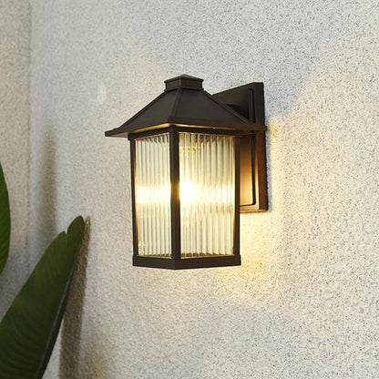 Modern and Simple Outdoor Wall Sconce,e 26 Base Socket Exterior,Waterproof Matte Brown AlumiExpression artistique m Square Porch Mount Lights with s Shade for Lawn Villa Courtyard