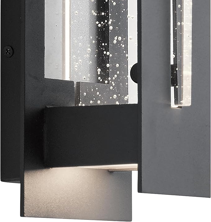 Kichler River Path 23" LED Outdoor Wall Light in Textured Black, 1-Light Contemporary Exterior Wall Sconce with | Lumora