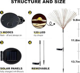 4 PCS Solar Firework Light, Outdoor Solar Garden Decorative Lights 120 LED Powered 40 Copper Wires String DIY | Lumora
