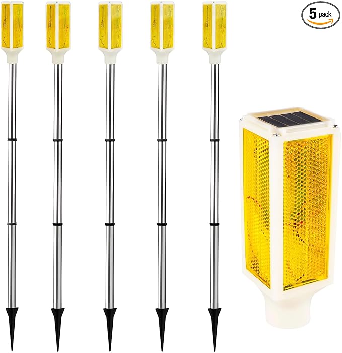 Joyibay 5 PCS Solar Powered Driveway Markers, Solar Warming Landscape Lights, Solar Outdoor Driveway Lights | Lumora