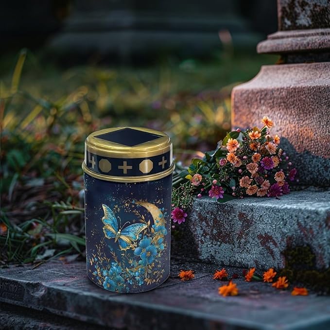 Butterfly Moon Flower Cemetery Solar Lights Garden Solar Lights Outdoor Solar Stake Lights with Led Warm White | Lumora