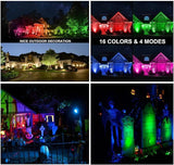 Junview Christmas Spotlight Outdoor 120V LED Spot Lights Outdoor RGB 12W Color Changing Landscape Lights Flag Pole | Lumora