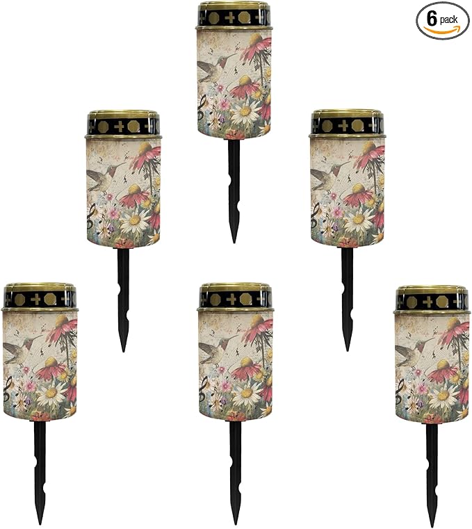 Hummingbird Flower Solar Garden Lights Outdoor Flameless Pathway Lights LED Solar Lantern Landscape Decorative Lighting for Yard Patio Solar Stake Lights Spotlight Warm White Lantern