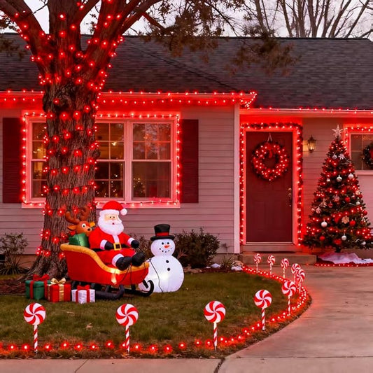 JMEXSUSS 500 LED Red Christmas Lights Outdoor, 173ft Christmas Lights Plug in, Waterproof 8 Modes Red String Light for Tree Party Xmas Holiday Decorations