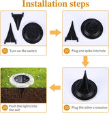 8 Pack Solar Ground Lights, Modern Outdoor Waterproof LED Landscape Lights, Cold Color, 12 LEDs Each, Pathway | Lumora