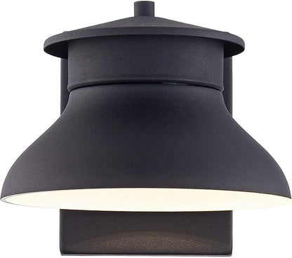 John Timberland Danbury Farmhouse Industrial Rustic Outdoor Barn Light Fixture Black LED Dusk to Dawn 6" for Exterior Deck House Porch Yard Patio Outside Garage Front Door Garden Home Roof