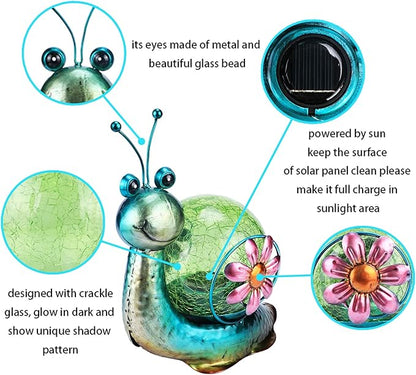 MUMTOP Solar Lantern Outdoor Waterproof LED Solar Lights Snail Decorative Tabletop Lanterns for Patio Garden Table Decor
