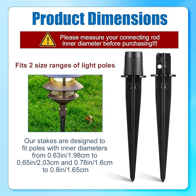 12pcs Solar Light Replacement Stakes, 5.31x0.78in Metal Replacement Stakes Solar Lights Spikes Outdoor Lighting | Lumora