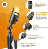 Gardenreet Brass Spot Light - Outdoor Landscape Spotlights Low Voltage, LED 12V Landscaping Uplights All Weather | Lumora