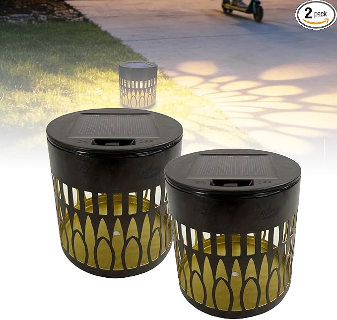 Solar Mandala Lights Outdoor Decorative - Waterproof Metal Mandala Solar Wall Lights, Artistic Fence & Step Lights for Garden, Patio, Backyard, Yard & Outdoor Home (2, Oval-Colored Light)