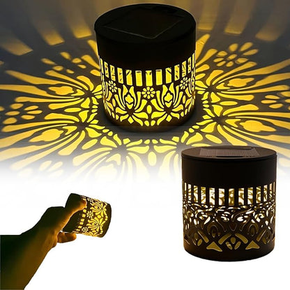 Decorative Solar Mandala Lights, Solar Mandalas Garden Lights Outdoor, New Metal Solar Powered Outdoor Deck Step Wall Light, Waterproof, for Garden Post Patio Backyard Yard Decor (Peony,1Pcs)