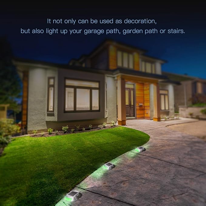 JIGUOOR Solar Deck Lights LED Driveway Lights Solar Powered Dock Light Outdoor IP68 Waterproof Road Markers for | Lumora
