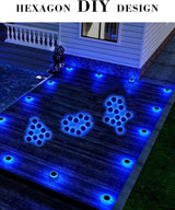 6 Packs Solar Driveway Lights Outdoor IP68 Waterproof, Blue Deck Step Lights Solar Powered, Solar Stair Light Stick | Lumora