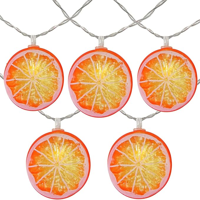 Fruit String Lights Battery Powered Indoor Outdoor Lighting Lamp Strawberry/Grape/Watermelon/Lemon/Banana for Wedding Home Birthday Garden Yard Patio Party Decorations (Orange Lemon)