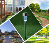 10pcs Waterproof Solar LED Landscape Path Lights, White Plastic Ground Plug Lawn Garden Stake Lamps for Outdoor | Lumora