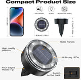 Mini Solar Ground Lights, 2 Pack Solar Lights Outdoor Waterproof, Upgraded LED Flat Landscape Lighting for Outside | Lumora