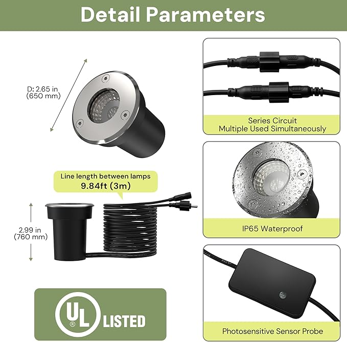 LOHAS Dusk to Dawn Low Voltage Landscape Lighting Warm White + RGB Modes, 6 Pack IP65 Outdoor In Ground Lights with | Lumora