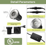 LOHAS Dusk to Dawn Low Voltage Landscape Lighting Warm White + RGB Modes, 6 Pack IP65 Outdoor In Ground Lights with | Lumora