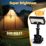 Clip On Solar Lights Outdoor with Motion Sensor, 360°Rotatable & Vertically Adjustable Solar Fence Lights with 92 | Lumora