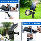 KEV 800 Lumens Solar Spot Lights Outdoor,18 LEDs Solar Flood Lights with 2 Modes &Adjustable &IPX65 | Lumora