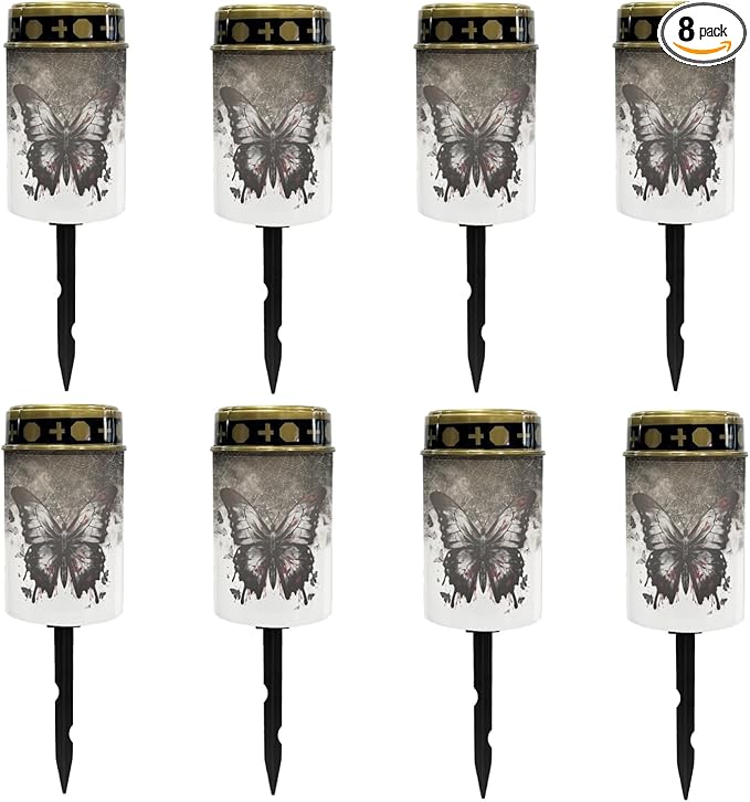 Black Butterfly Outdoor Butterfly Solar Lights Solar Pathway Lights Waterproof Solar Walkway Lights Solar Powered Lantern Landscape Lights Flameless Light