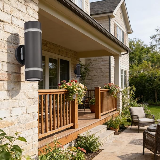 Cerdeco Stainless Steel Modern Porch Light Outdoor Wall Lighting Cylinder Wall Sconce Suitable for Garden & | Lumora