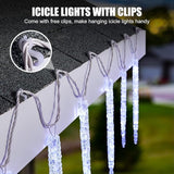 Minetom Christmas Icicle Lights - 2 Pack Total 200 LED 40 Tubes Twinkling Crystal Icicle String, Connectable | Lumora