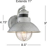 John Timberland Oberlin Rustic Industrial Farmhouse Outdoor Barn Light Fixture Galvanized Dusk to Dawn Motion | Lumora