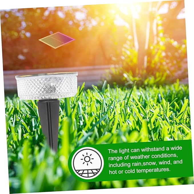 Yardwe Solar Led Landscape Lights Solar Pathway Lamp with Bright LEDs for Garden and Pathway Decor Easy Installation Long-Lasting Rechargeable Battery