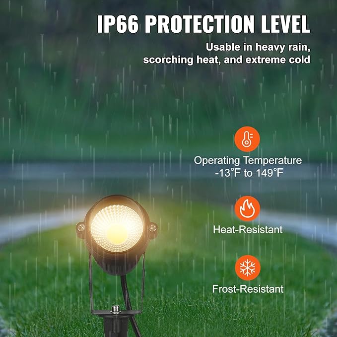VEVOR Landscape Lighting, 6W Low Voltage LED Landscape Lights, IP66 Waterproof Landscape Spotlights Yard Lawn | Lumora